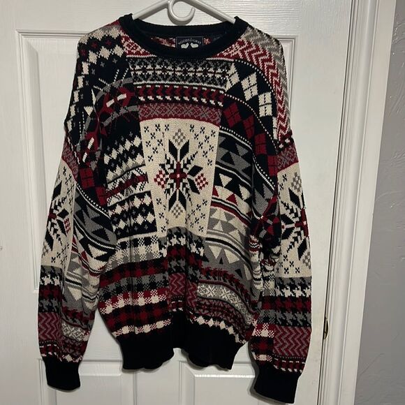 🔥🔥 Vintage WOODS & GRAY Heavy Thick Sweater - COOGI Style -Mens XL - EXCELLENT - Picture 1 of 7